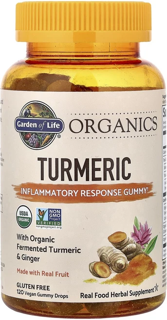 행복하고 건강하게 Garden of Life Organics 강황 구미젤리 비건 구미젤리 120개 백년회로하세요, GardenofLifeOrganics강황구미젤리비건구미 - 쿠팡