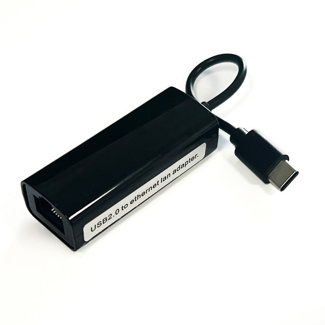 Type-C 外接有線網路卡 USB 2.0 100Mbps, 1個, Type-C 黑色-SR9900晶片, 黑色