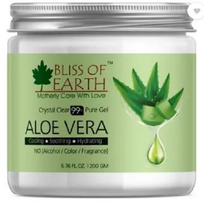 Bliss of Earth 99% Pure Aloe Vera Gel Great For Face Body Hair Effective Cooling & Hydrating (200G, 1개, 200g - 쿠팡