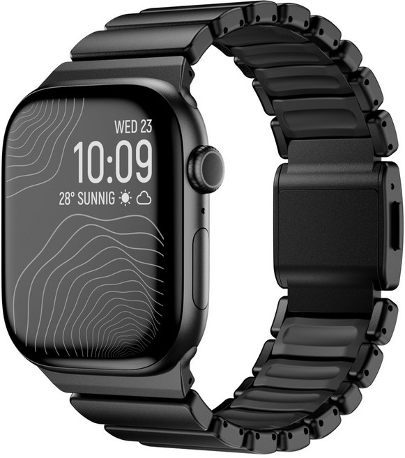 애플워치 스테인리스 스트랩 밴드 시계줄 42 / 44 / 45 / 45 / 49mm, 1개, 블랙