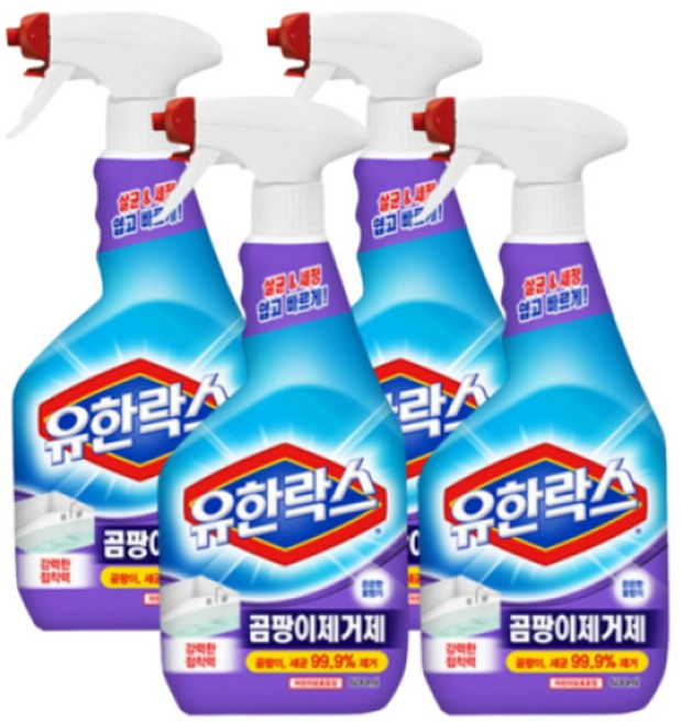 유한락스 곰팡이제거제 벽지곰팡이제거 600ml 4개