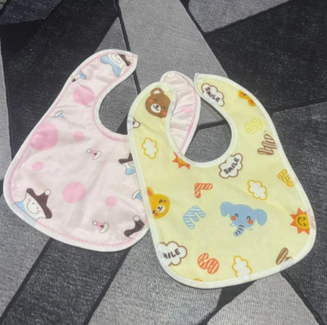 嬰兒圍兜兜 口水巾 吃飯圍兜 可愛圖案 方型設計, (方型圍兜兜) 小星星-粉, 1個, 1個裝