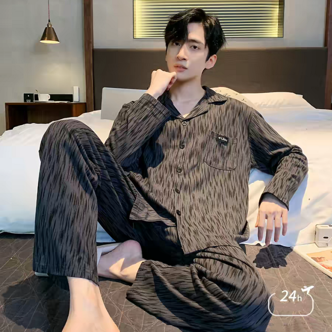 스타일닥터 순면 남자 잠옷 세트 부드럽고 편안한 사계절 실내복