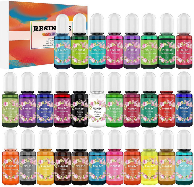 리리아트 크리스탈 UV 레진 조색제 30색 세트 레진공예용, 1개, 혼합