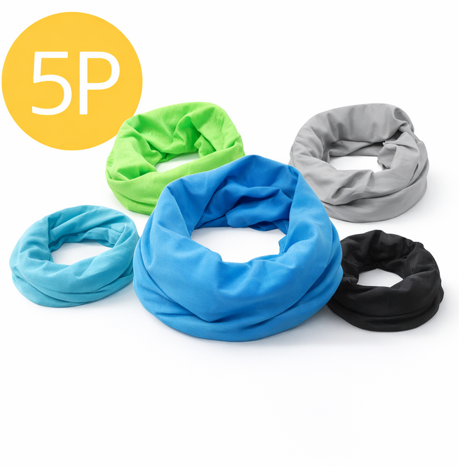 5P 여름 무지 멀티스카프 넥워머 5세트 자외선차단 쿨 스카프