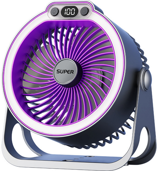 Craftsy LED 조명 탁상용 선풍기 BLDC 모터 캠핑 사무실 걸이형 휴대용 무선 저소음 대용량 베터리 선풍기, 진회색, K8