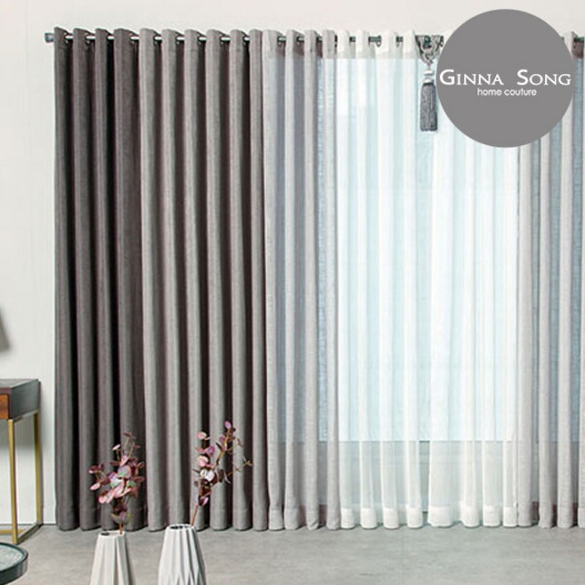 [지나송] 알레 4중직 암막커튼 풀세트(암막+속커튼) 중형