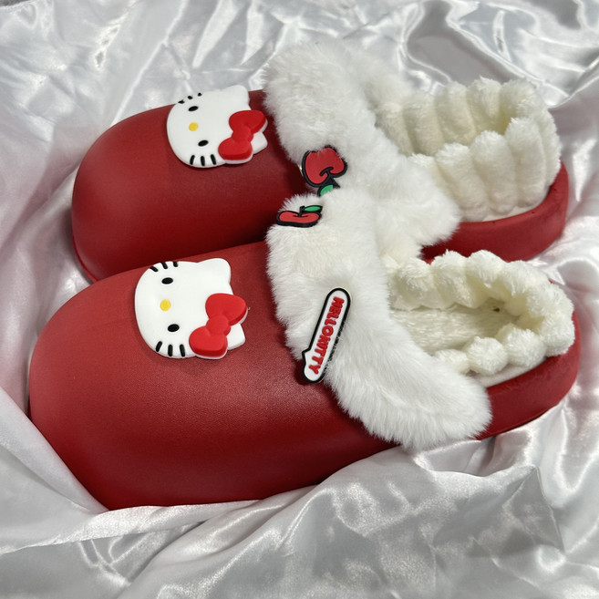 겨울 따뜻한 미끄럼방지 캐릭터 털 실내화 슬리퍼