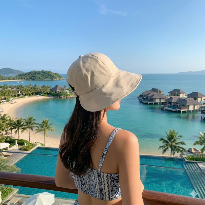 와이드 플랩캡 버킷햇 와이드챙 벨크로 유럽 해외 여행 모자