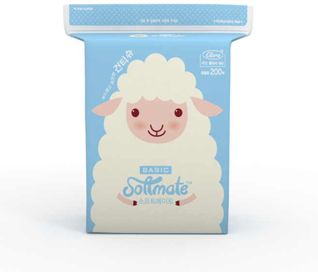 순둥이 소프트메이트 건티슈 베이직 200매 4팩, 53g, 4세트