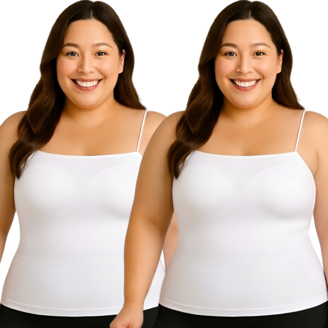 벨에라 여성 빅사이즈 66~88 캡내장 끈나시 브라탑 2종세트