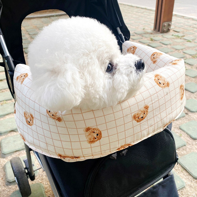 호나미네 핸드메이드 강아지 고양이 여름 인견 테디베어 유모차 범퍼가드