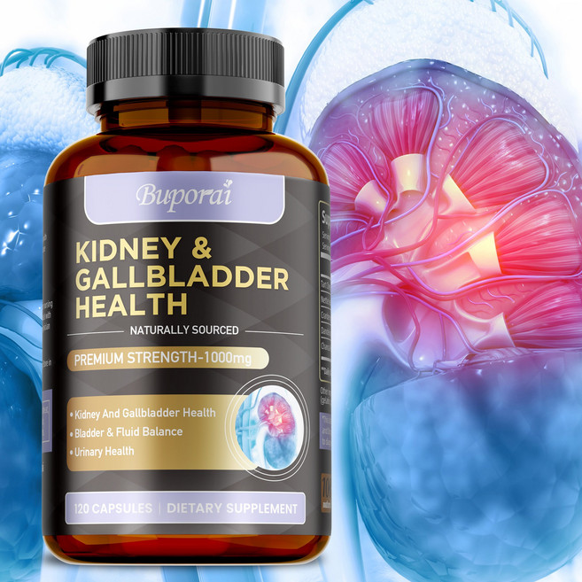 신장 & 담낭 건강 지원 프리미엄 허브 캡슐 타트체리 추출물 크랜베리 함유 자연 유래 성분 체내 유해 물질 배출 소변 건강 케어 부종 완화 강력한 항산화 효과, 3개, 60정