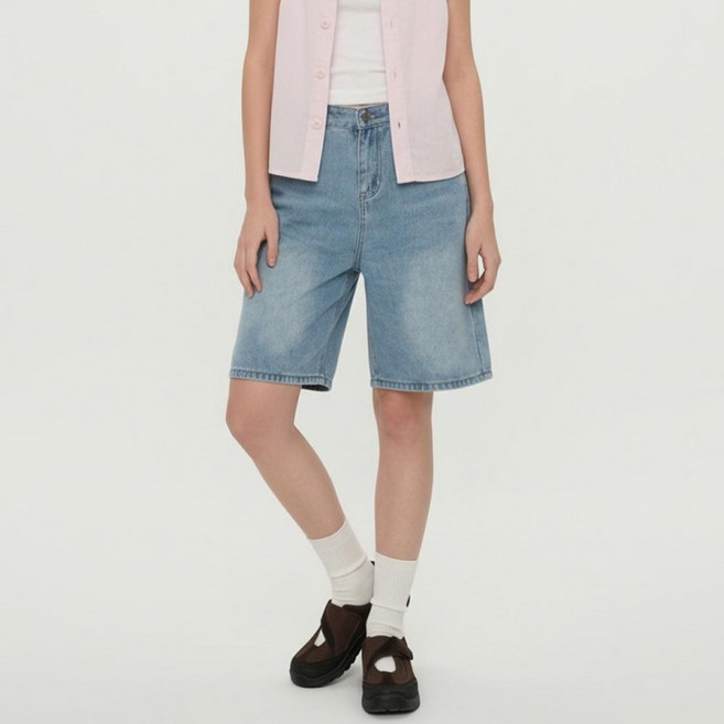 여성 루즈핏 A라인 데님 5부 반바지 밴딩 핫팬츠 면바지 올진 스키니진 피턴진 진 남성