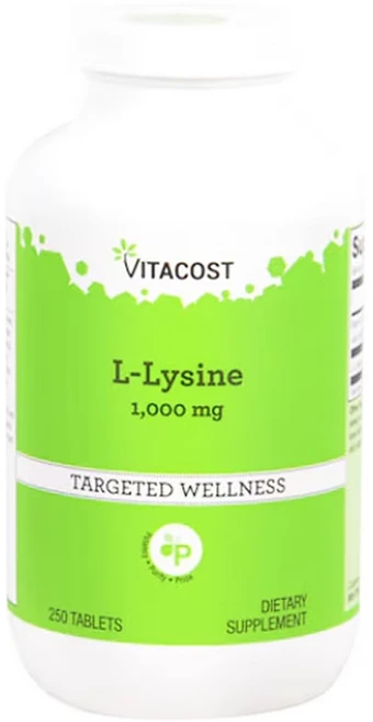 비타코스트 L 리신 1000mg Vitacost L-Lysine 1000mg 250정, 1개 - 쿠팡