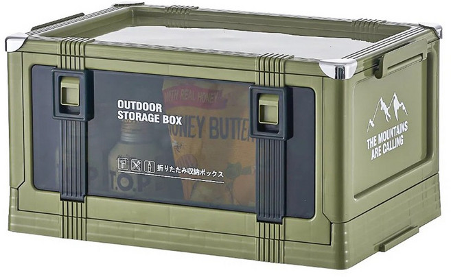 YEAAYE 캠핑용 접이식 수납 상자 소형, 1개, 1단, 그린