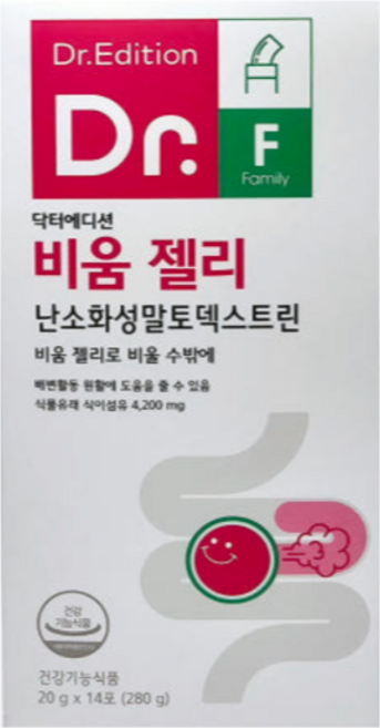 닥터에디션 비움 젤리 난소화성 말토덱스트린 장건강 식이섬유 변비움 변비개선 젤리, 5박스, 280g