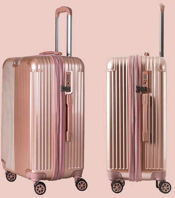 [3년무상AS] 다이아 샤인메탈 확장형지퍼 TSA자물쇠 PC캐리어 20인치 24인치 28인치 여행가방