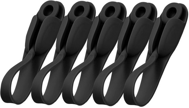 아이앤트 무타공 콘센트 케이블 선정리 스트랩 플러그 걸이 후크 선 정리 접착식 홀더, 블랙, 5개