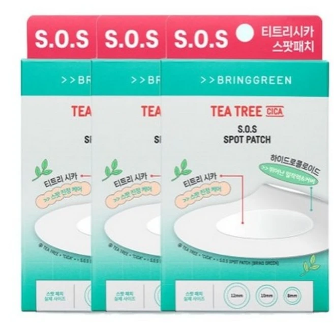 브링그린 티트리 시카 에스오세스 스팟 패치 75+25매, 3개 - 쿠팡