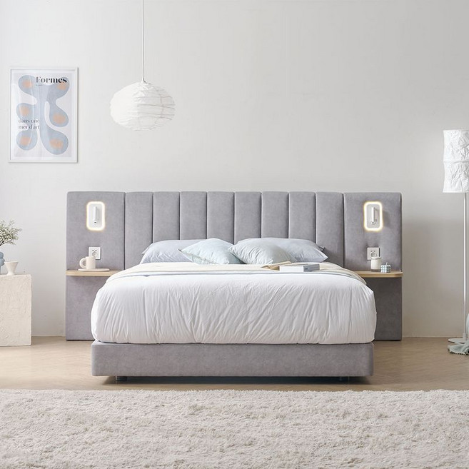 에몬스 피오르도 호텔형 침대 Q, 30cm, 베이지