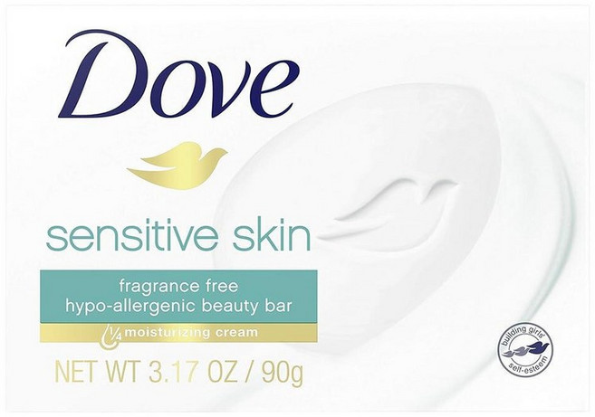 Dove 민감한 피부용 비누 89.3g(3.5온스) 714.4g(25온스) (8팩), 89.3g