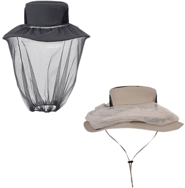 도나토르 방충망 모자 벌초 낚시 양봉 등산 농사 모자, 챠콜, 1개