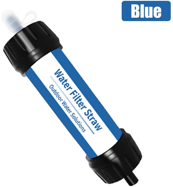 생존 또는 비상 용품을 위한 야외 미니 정수 필터 밀짚 폭풍을 휴대용 마이크론, 05 Blue