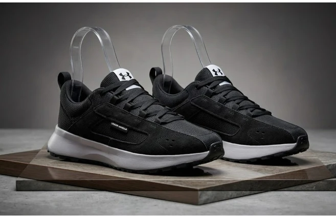 [언더아머_스포츠] 남성 스니커즈 Black 스웨이드 운동화 러닝화 TM3028378 - 쿠팡
