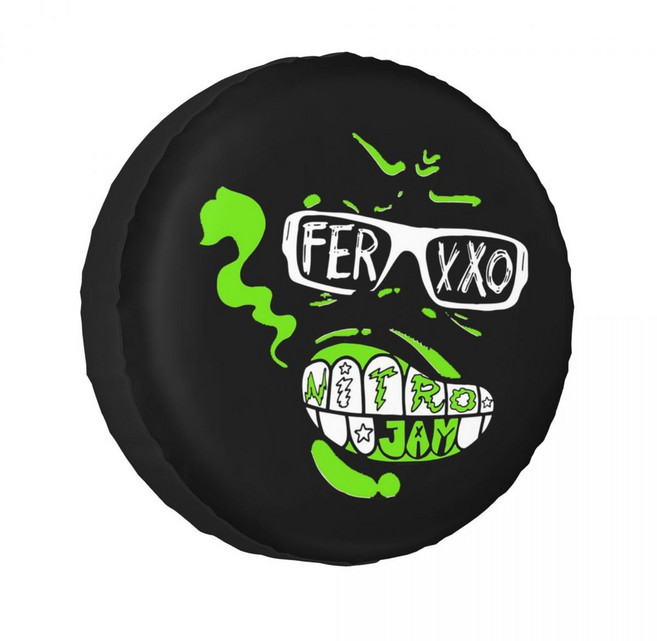 Feid Ferxxo 로고 스페어 타이어 커버 Pajero 4x4 휠 보호대 14 인치 15 16 17 인치, 4, 17 inch, 1개