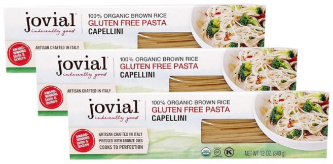 조비알 카펠리니 글루텐 프리 파스타 | 통곡물 현미 NON GMO Lower Carb Kosher USDA 인증 유기농 이탈리아산 12온스 (3개 팩), 340g