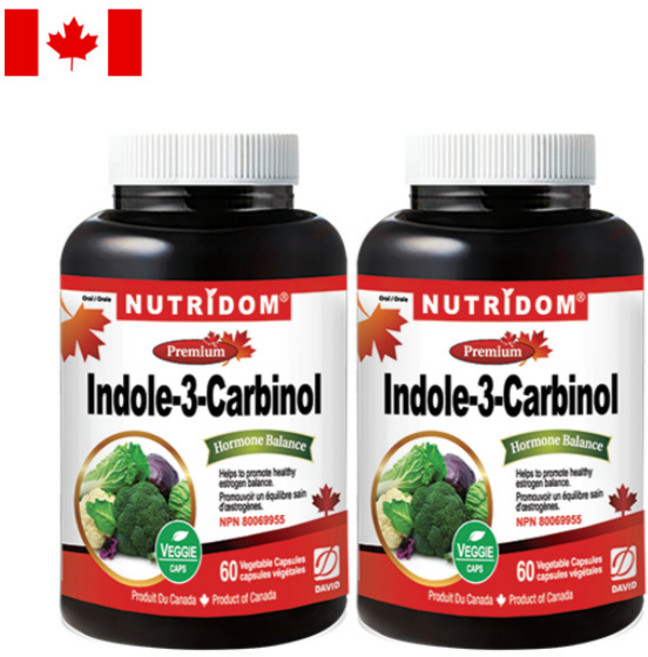 뉴트리돔 인돌 3 카비놀 400mg 60캡슐 I-3-C 여성 호르몬 건강 지원 | 캐나다 직구 영양제 - 카포리아, 60정, 2개
