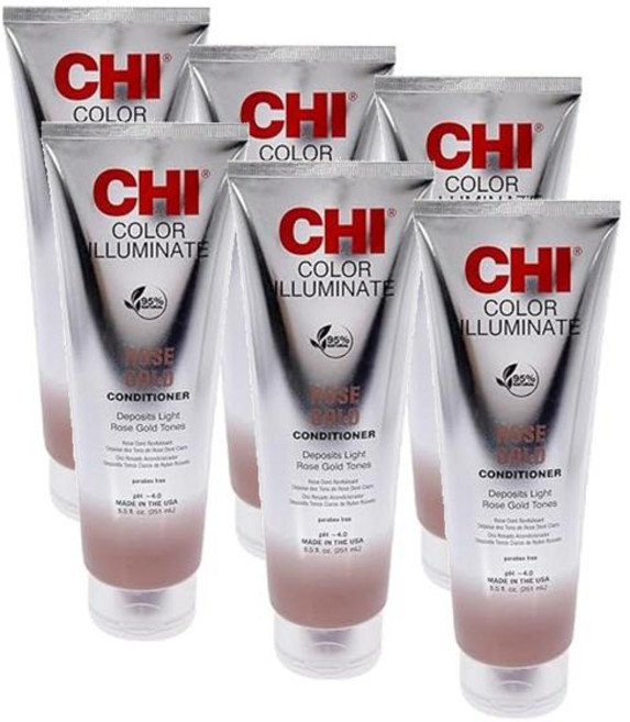 치 아이오닉 로즈골드 컬러 컨디셔너 CHI Ionic Color Illuminate Conditioners, 6개, 355ml
