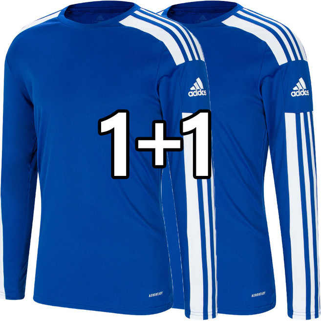 1+1 아디다스 긴팔티 기능성 트레이닝복 긴팔 티셔츠 SQ21 블루 남여공용 운동복 + SHP 마스크