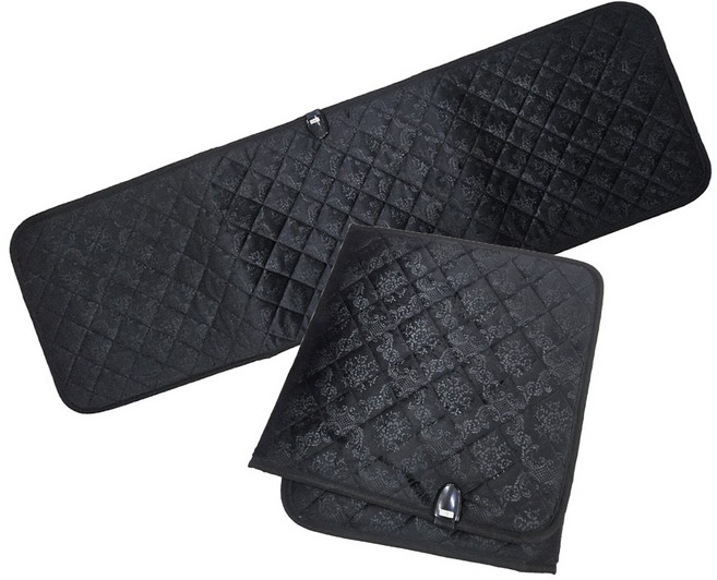 [KC인증 국내제작] 프리미엄 극세사 블랙에디션 차량용 온열매트 12V/24V (자동차/화물차) 6단 온도조절 타이머 고급형, 60 x 180 - 24V