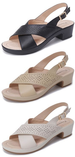 금강제화 프리웨이 여성 캐주얼 펀칭 샌들 3종 택1 RICSAC4506WFREG