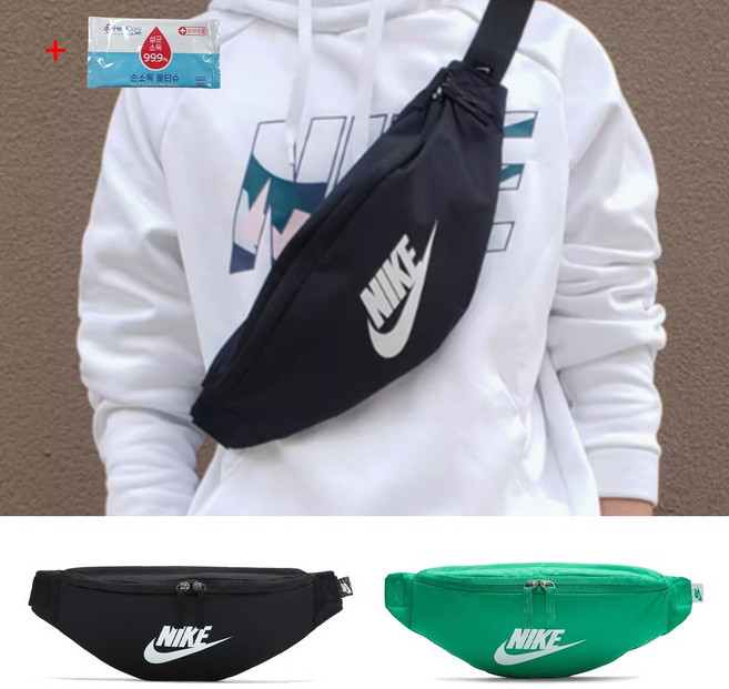 나이키 힙색 웨이스트백 HW 크로스백 슬링백 솔더 가방 + 손소독 물티슈, BW-01, 1개