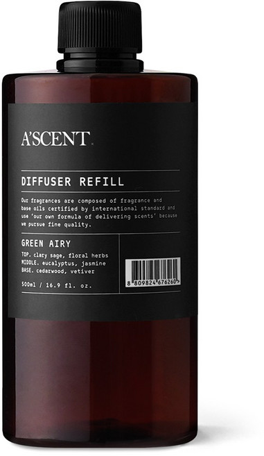 에이센트 대용량 디퓨저 리필 500ml 단품, 그린에어리, 1개
