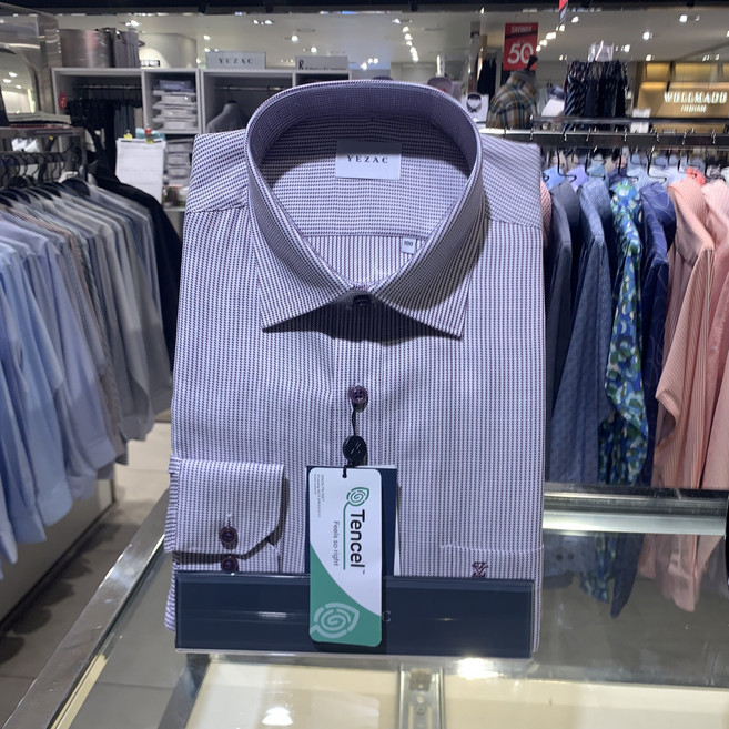 [예작]남성정장 와이셔츠 차카드차임의 잔스트라이프 소재가 부드러운 일반핏 긴팔셔츠(Y4FBR108WI)