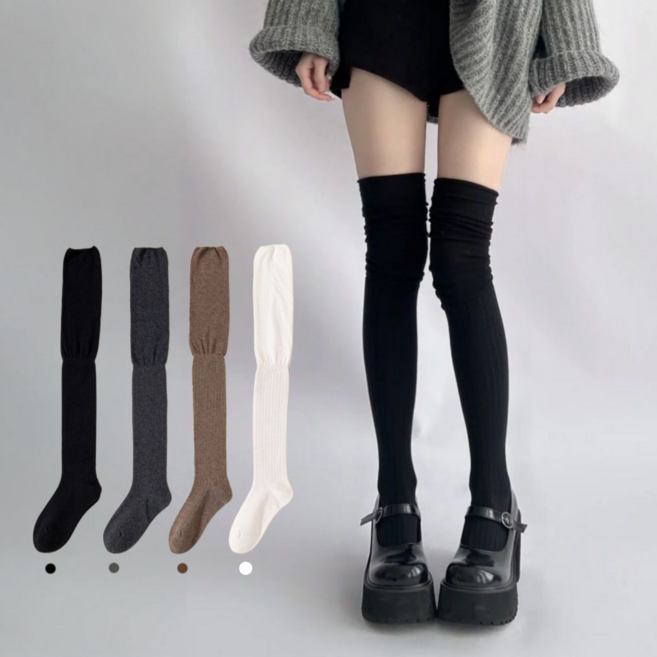 루나오라 다리 길어보이는 롱 니삭스 4켤레세트