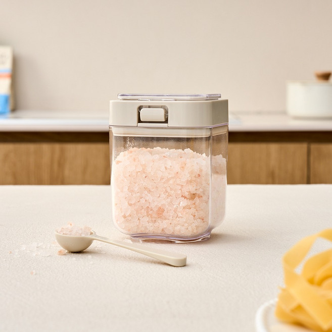 [모던하우스 인천점] 컬러키친 완벽밀폐 가벼운 원터치 스푼양념병 450ml 그레이 -[KC0725014], 1개