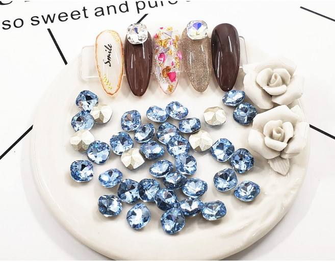 水晶指甲大方鑽 美甲堆鑽, 1個, 06淺藍【10顆入】, 06淺藍