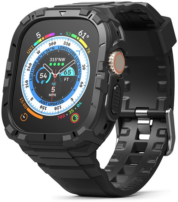 애플워치 울트라 3 2 1 링케 퓨전X 가드 러기드 케이스 일체형 스트랩 밴드 화이트