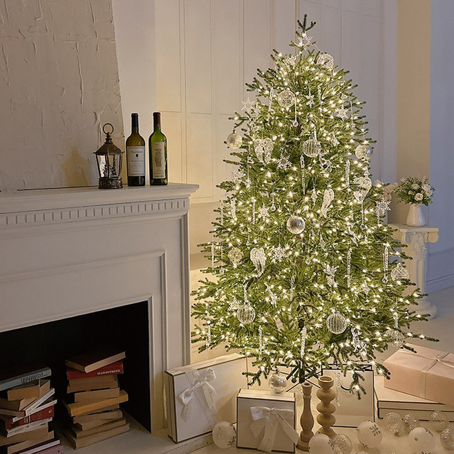 [전구설치배송] 프리미엄 PE100 크리스마스 전구일체형 트리 오너먼트 장식까지 풀세트