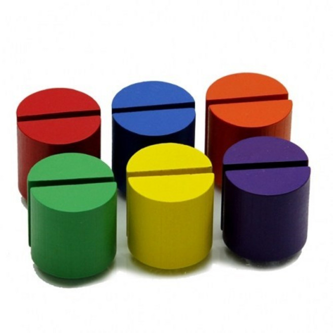 3cm 12조각 반원기둥 쌓기나무 목재큐브, 1개