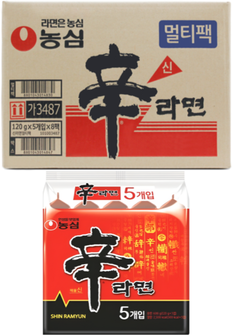 [신라면 행사] [유통기한보증 품질보증] [기술평가 우수기업] 농심공식대리점 신라면선물용, 40개