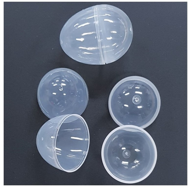 투명에그캡슐(대-10개) 5.5x8cm 에그뽑기통 계란인형 에그쉐이크만들기, 1개