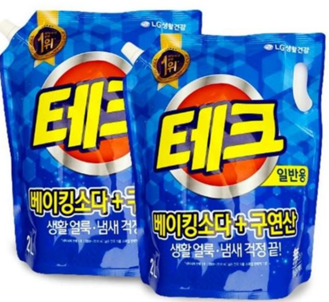 세탁세제 앨지 테크 베이킹소다 구연산 액체세제 2L 79000EA 1EA