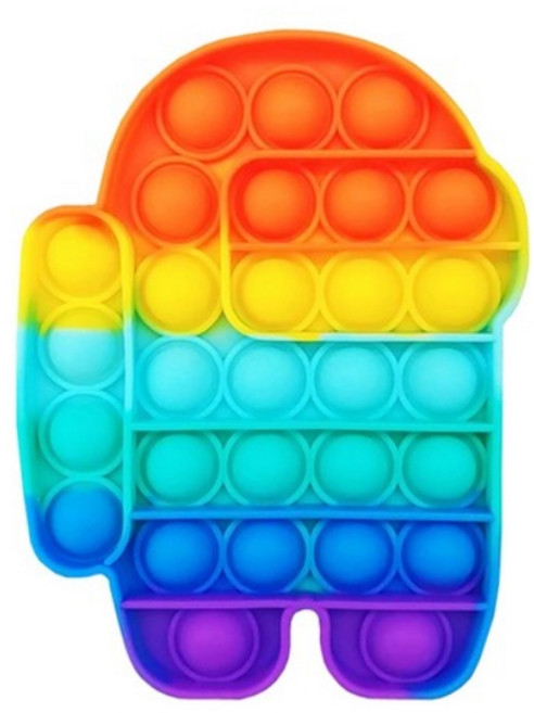 n17698/5 어몽어스 레인보우 버블 푸시팝/푸쉬팝 피젯 토이 키덜트 장난감 집콕놀이 보드게임 방과후 돌봄 어린이집 선물, 어몽어스 5개 묶음