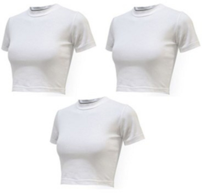 베루스스포츠 무지 크롭탑 반팔티 3종 세트 VETW5150